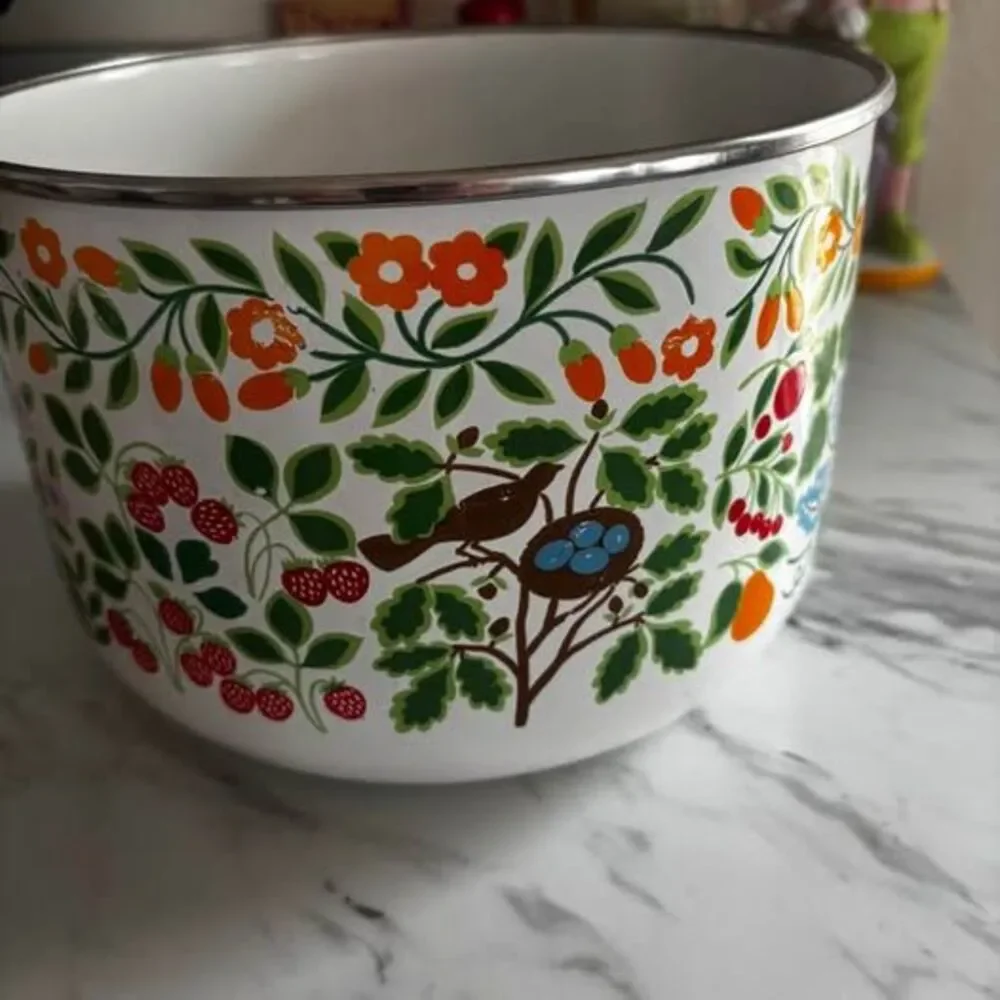 Vtg Kobe Kitchen Mixing Bowl Planter maximalist Dutch folk kitschy cottage - Picture 3 of 7
